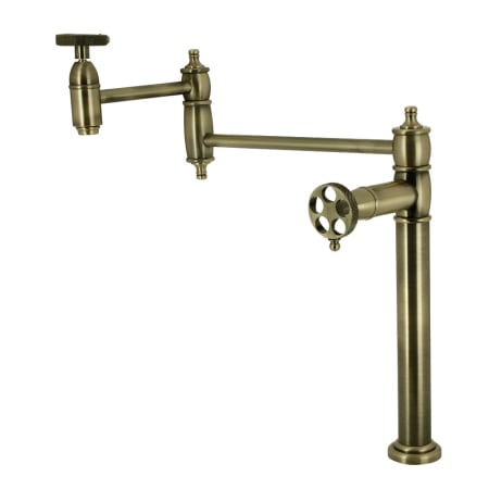 A large image of the Kingston Brass KS370.RKX Antique Brass