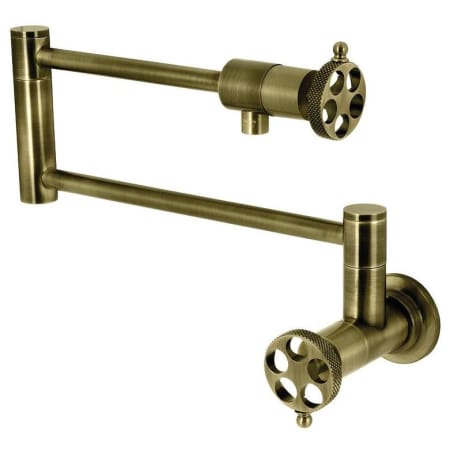 A large image of the Kingston Brass KS410.RKX Antique Brass