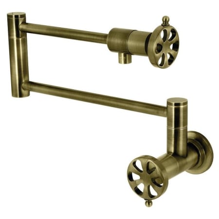 A large image of the Kingston Brass KS410.RX Antique Brass