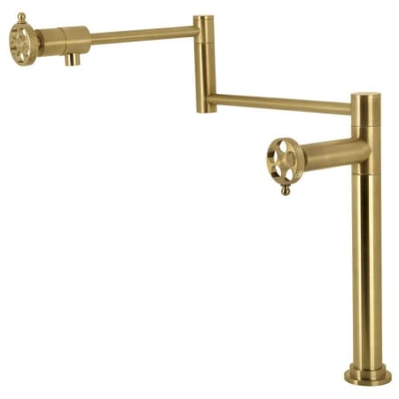 A large image of the Kingston Brass KS470.RKX Brushed Brass