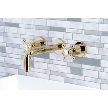 Wall Mount Bathroom Faucet Kingston Brass KS8125BX Metropolitan 2-Handle 8 in Oil Rubbed Bronze