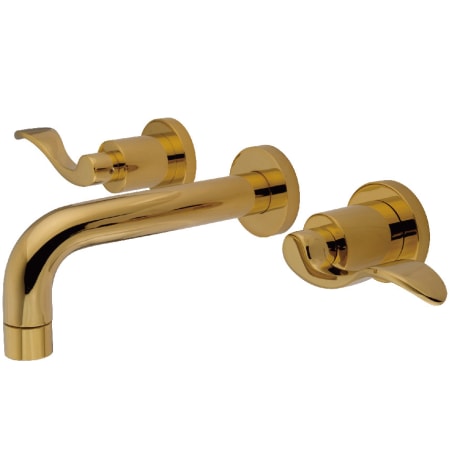 A large image of the Kingston Brass KS812.DFL Polished Brass