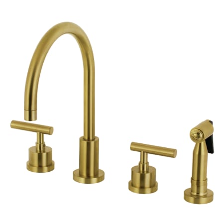 A large image of the Kingston Brass KS872.CMLBS Brushed Brass