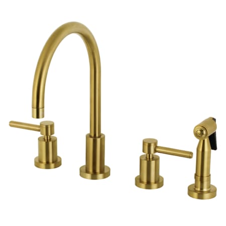 A large image of the Kingston Brass KS872.DLBS Brushed Brass