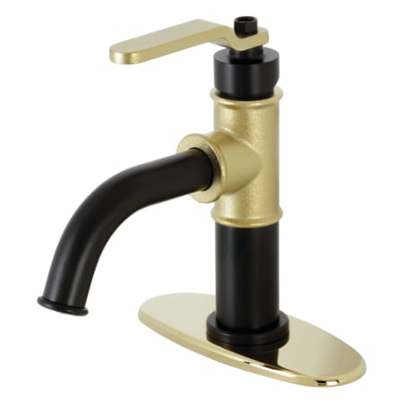 A large image of the Kingston Brass KSD282.KL Matte Black / Polished Brass