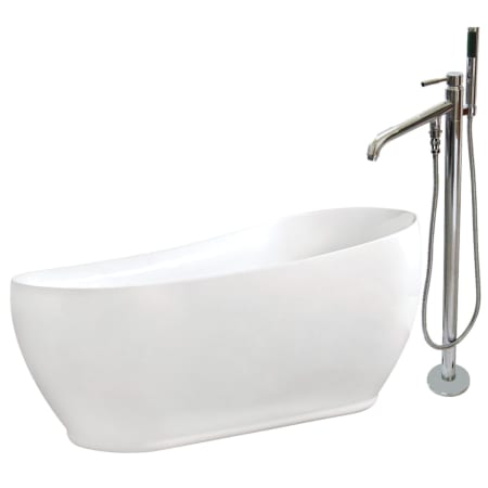A large image of the Kingston Brass KTRS723432A White / Polished Chrome