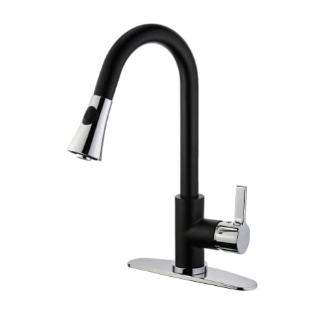 A large image of the Kingston Brass LS872.CTL Matte Black / Polished Chrome