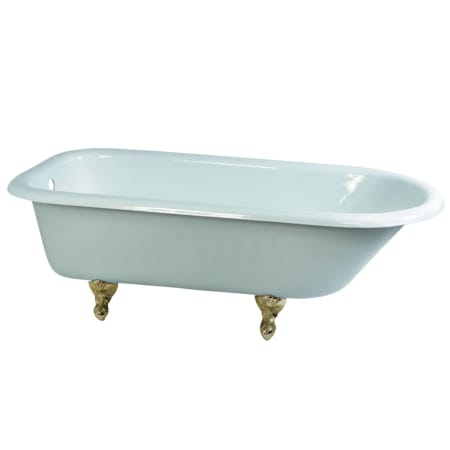 A large image of the Kingston Brass NHVCTND673123T White / Polished Brass Feet