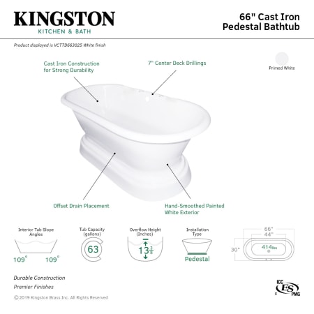 A large image of the Kingston Brass VCT7D663025 Alternate Image