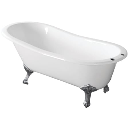 A large image of the Kingston Brass VCT7D673122ZB White / Polished Chrome