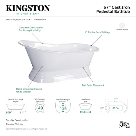 A large image of the Kingston Brass VCT7D673128 Alternate Image
