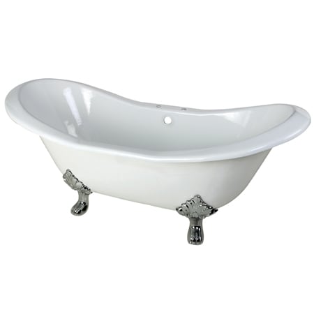 A large image of the Kingston Brass VCT7D7231NC White / Polished Chrome Feet
