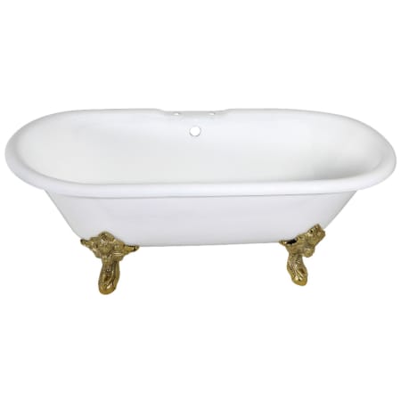 A large image of the Kingston Brass VCT7DE7232NL White / Polished Brass