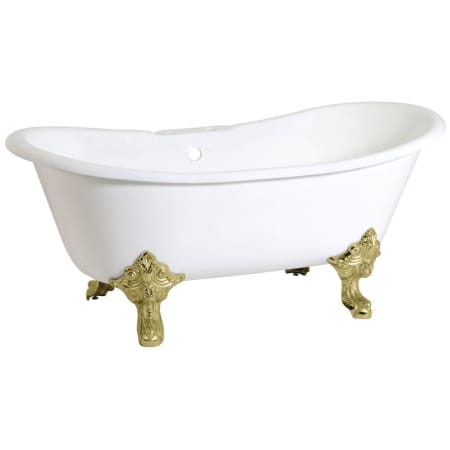 A large image of the Kingston Brass VCT7DS6731NL White / Polished Brass