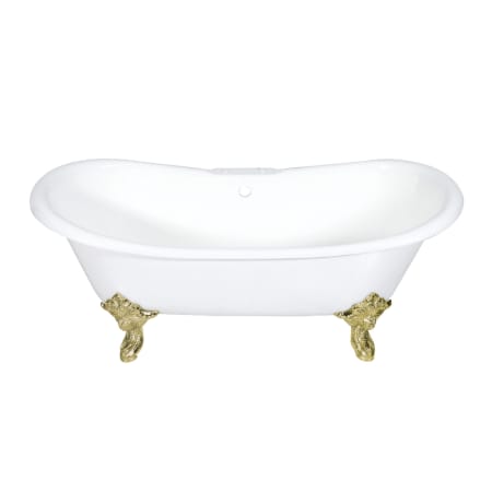 A large image of the Kingston Brass VCT7DS7231NL White / Polished Brass