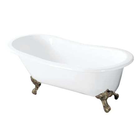 A large image of the Kingston Brass VCTND5431B White / Brushed Nickel