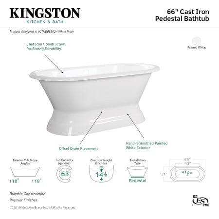 A large image of the Kingston Brass VCTND663024 Alternate Image