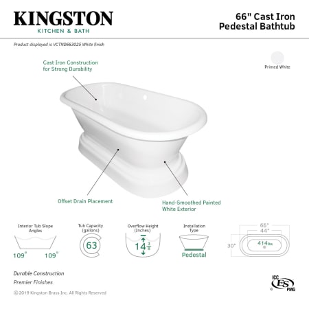 A large image of the Kingston Brass VCTND663025 Alternate Image