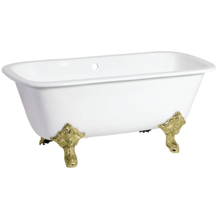 A large image of the Kingston Brass VCTQND6732NL White / Polished Brass