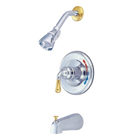 A large image of the Kingston Brass KB63 Polished Chrome / Polished Brass