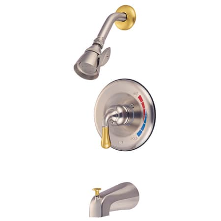A large image of the Kingston Brass KB63.T Satin Nickel / Polished Brass