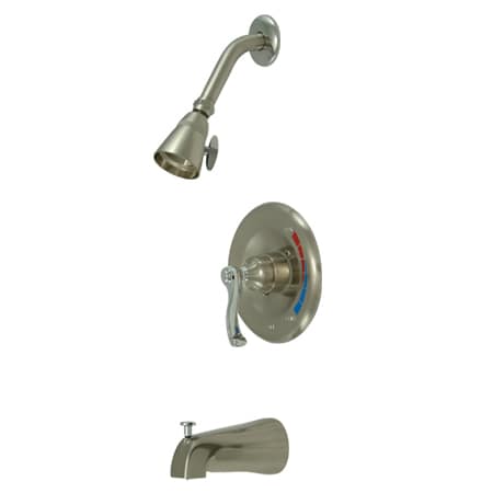 A large image of the Kingston Brass KB863.FL Satin Nickel / Polished Chrome