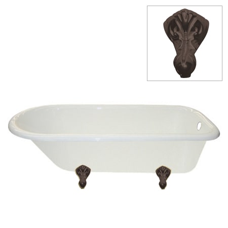 A large image of the Kingston Brass VCTND673123T White / Oil Rubbed Bronze Feet