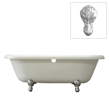 A large image of the Kingston Brass VTDS673023H White / Chrome Feet