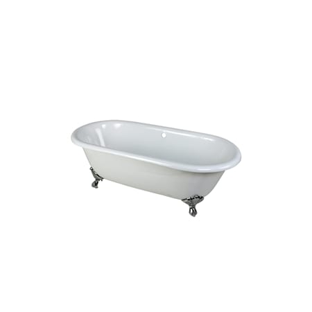 A large image of the Kingston Brass VCTND663013NB White / Polished Chrome Feet