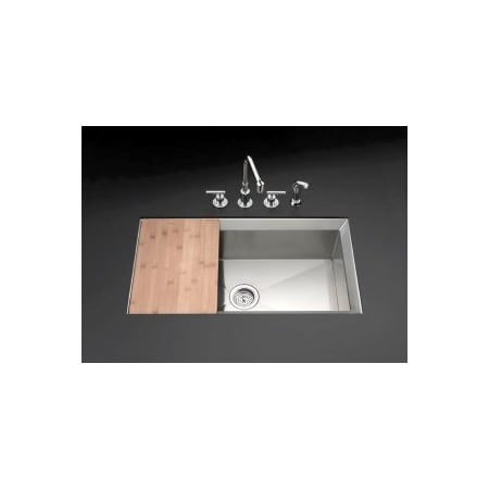 A large image of the Kohler K-3158-H Stainless Steel
