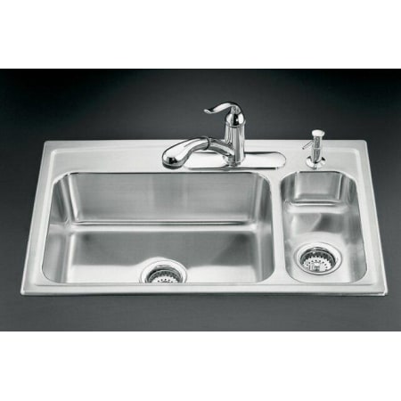 A large image of the Kohler K-3347R-3 Stainless Steel