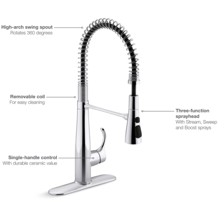 Kohler K 22033 Vs Vibrant Stainless Simplice Semi