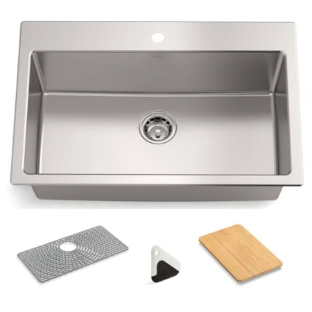 A large image of the Kohler K-28902-1AC Stainless Steel