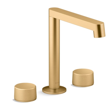 A large image of the Kohler K-77969-8 Vibrant Brushed Moderne Brass