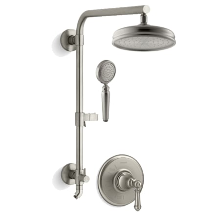 A large image of the Kohler Artifacts HydroRail Custom Shower System Vibrant Brushed Nickel