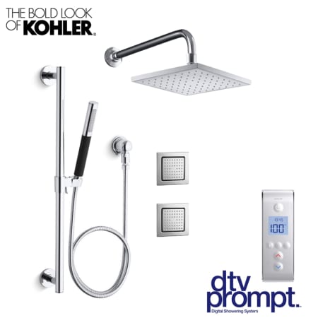 Kohler Dtv Prompt Cs Sp2 Polished Chrome Luxury Shower System A Large Image Of The Kohler Dtv Prompt Cs Sp2 Polished Chrome