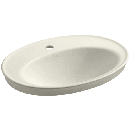 Kohler K 2075 1 47 Almond Serif 16 7/8 quot Drop In Bathroom Sink with 1