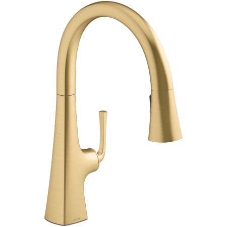 A large image of the Kohler K-22062 Vibrant Brushed Moderne Brass