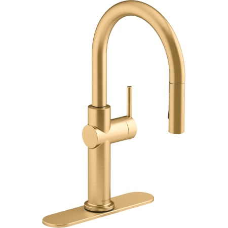 Kohler K-22972-2MB Brushed Modern Brass Crue 1.5 GPM Single Hole Pull