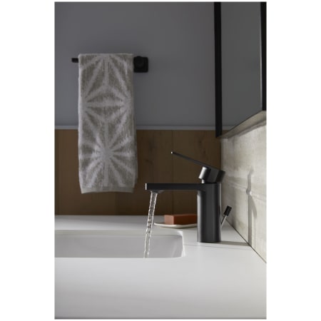 Kohler K-23472-4-BL Matte Black Parallel 1.2 GPM Single Hole Bathroom ...