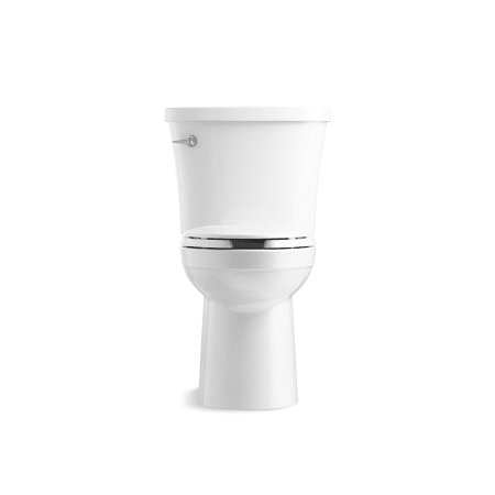 A large image of the Kohler K-25076 Two Piece Toilet Front View