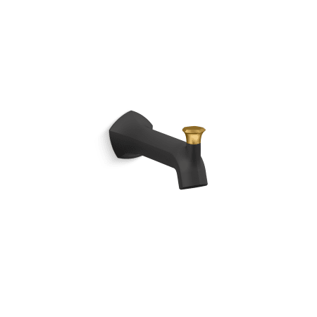 A large image of the Kohler K-27023 Matte Black with Moderne Brass