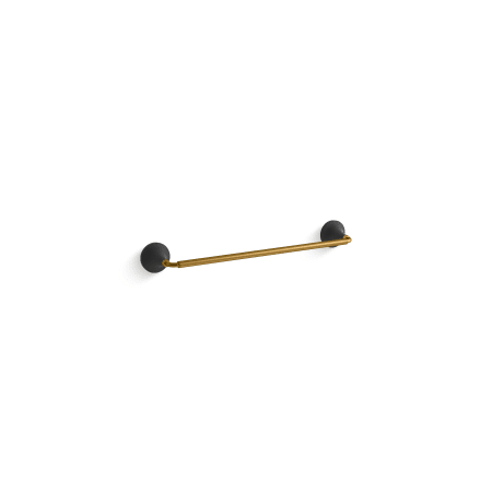 A large image of the Kohler K-27425 Matte Black with Moderne Brass