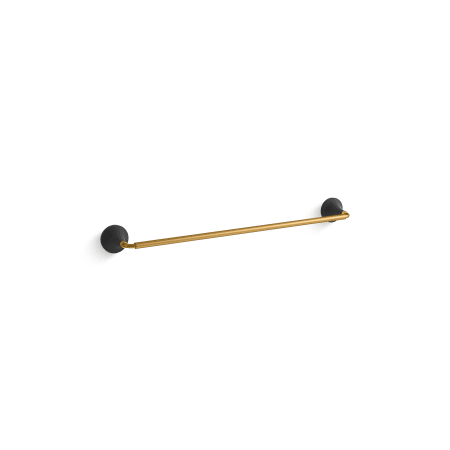 A large image of the Kohler K-27426 Matte Black with Moderne Brass