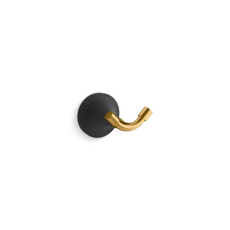 A large image of the Kohler K-27427 Matte Black with Moderne Brass