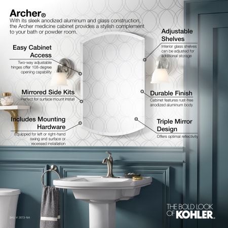 A large image of the Kohler K-3073 Infographic