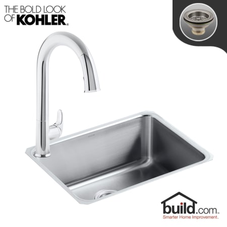 A large image of the Kohler K-3325-HCF/K-72218 Polished Chrome Faucet
