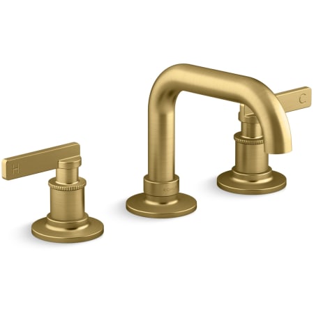 A large image of the Kohler K-35908-4N Vibrant Brushed Moderne Brass