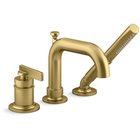 A large image of the Kohler K-35913-4 Vibrant Brushed Moderne Brass