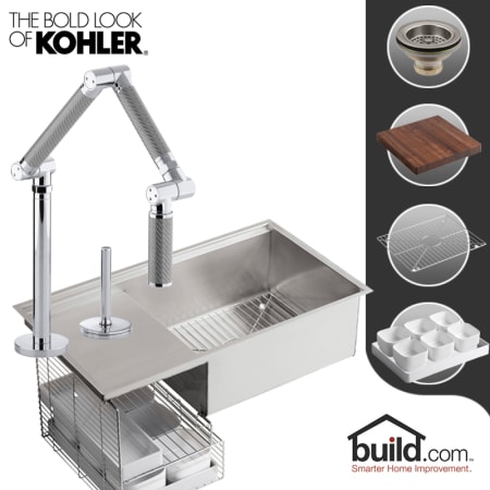 A large image of the Kohler K-3760/K-6227 Polished Chrome Faucet